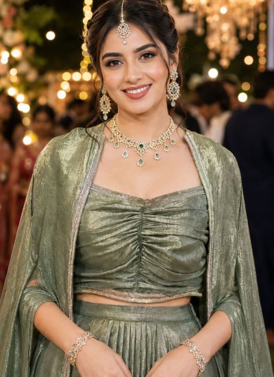 
                            Flamboyant Satin Plain Readymade Lehenga Choli