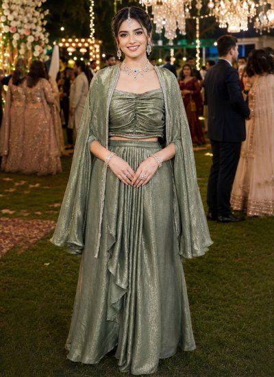 Flamboyant Satin Plain Readymade Lehenga Choli