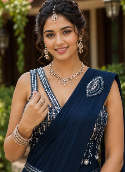 
                            Flattering Sequins Festival Classic Saree