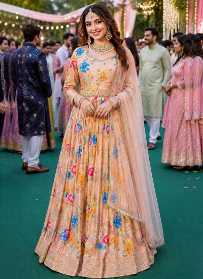 Floral Printed Viscose Readymade Gown