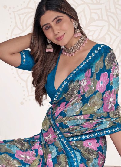 
                            Georgette Classic Saree in Multi Colour