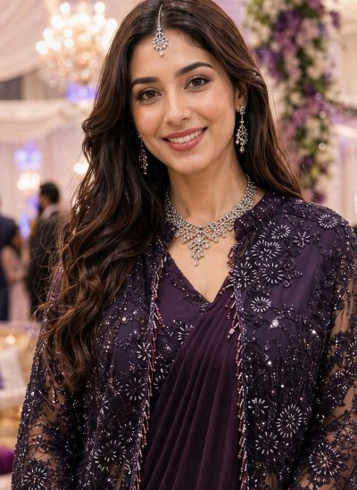 
                            Gilded Wine Party Classic Saree