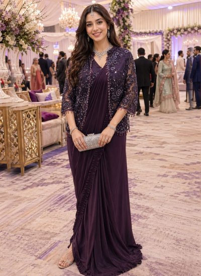 Gilded Wine Party Classic Saree