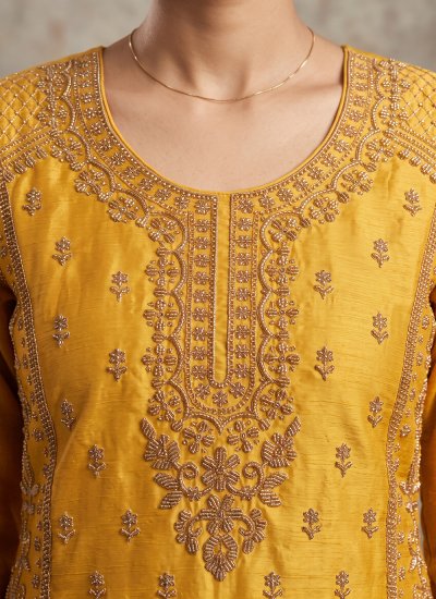 
                            Glamorous Beads Mustard Salwar Suit 