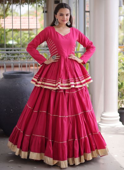 Glamorous Gota Work Pink Readymade Lehenga Choli