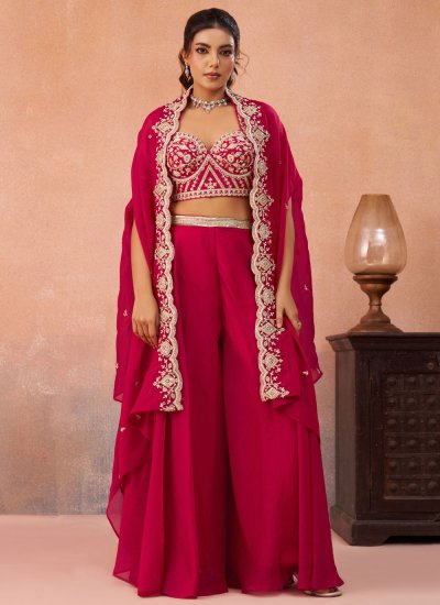 Glorious Embroidered Pink Palazzo Salwar Suit 