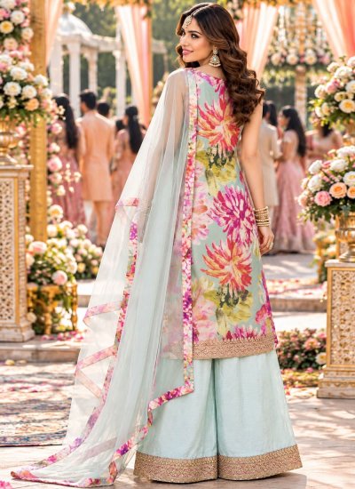 
                            Glorious Printed Chinon Multi Colour Salwar Kameez