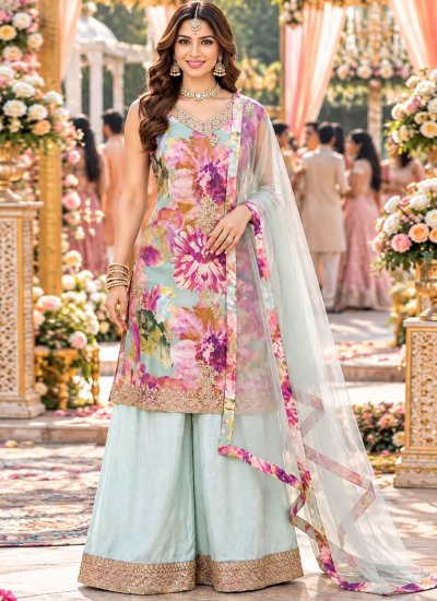 Glorious Printed Chinon Multi Colour Salwar Kameez