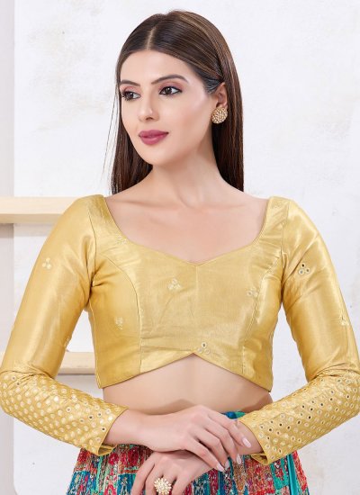 Gold Mirror Silk Designer Blouse
