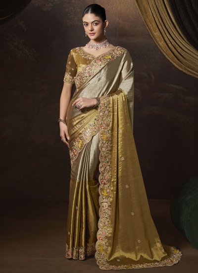 Gold Party Contemporary Saree