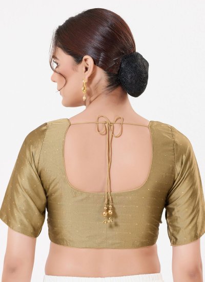 
                            Gold Party Tafeta Silk Blouse