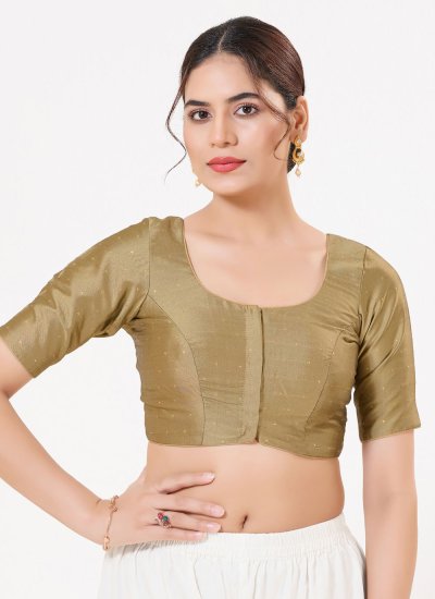 Gold Party Tafeta Silk Blouse