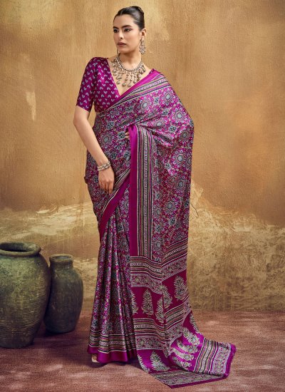 Gorgonize Print Casual Saree