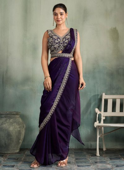 Grandiose Embroidered Engagement Trendy Saree