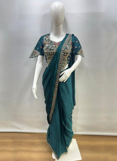 
                            Green Armani Contemporary Saree
