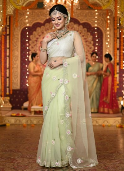 Green Ceremonial Contemporary Saree