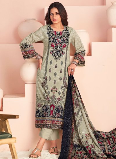 Green Digital Print Cotton Lawn Salwar Kameez
