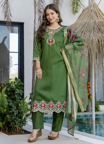 Green Embroidered Salwar Kameez