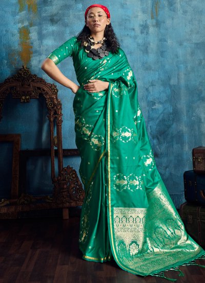 Green Handloom silk Classic Saree
