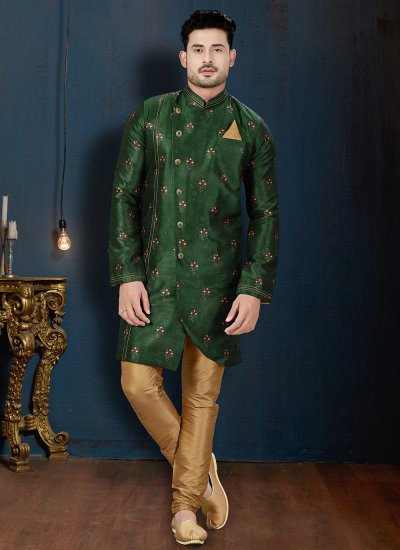 Green Silk Indo Western