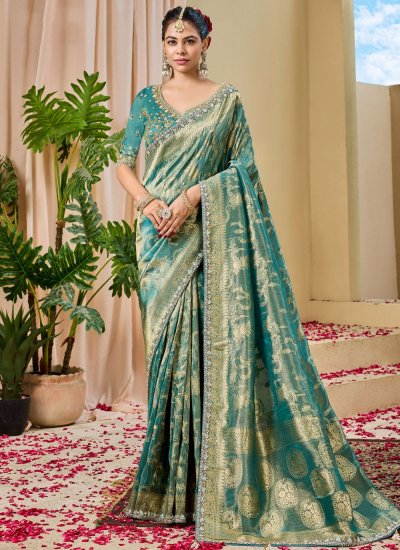 Green Tissue Wedding Saree