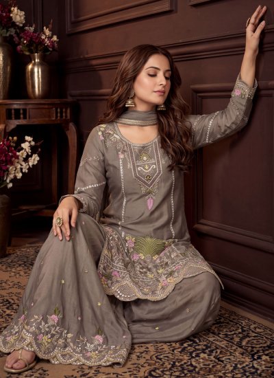 
                            Grey Festival Palazzo Salwar Kameez
