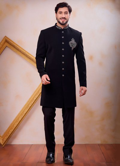 Handwork Imported Indo Western in Black Colour