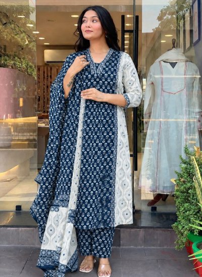 Haute Cotton Navy Blue Trendy Salwar Kameez