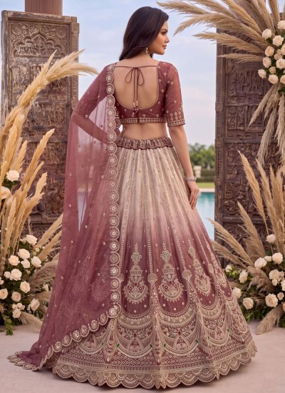 
                            Hypnotizing Beige and Pink Engagement Trendy Lehenga Choli