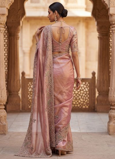 
                            Immaculate Silk Pink Dori Work Traditional Saree