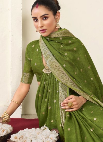 
                            Immaculate Woven Silk Contemporary Saree