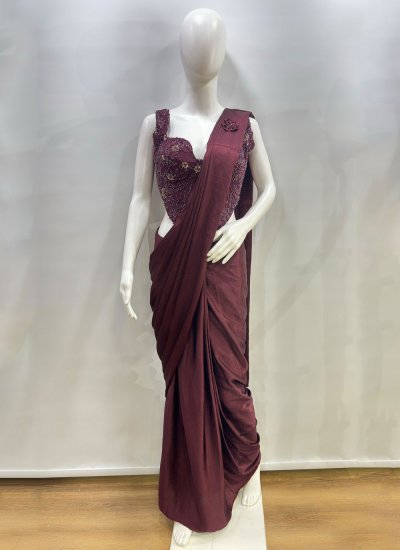 
                            Imported Maroon Classic Saree