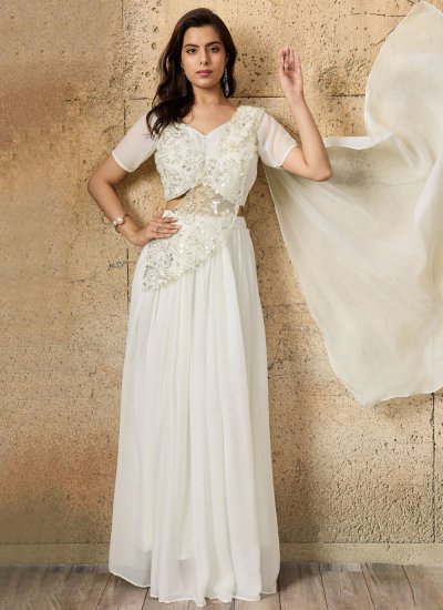Imported Sequins Trendy Lehenga Choli in White