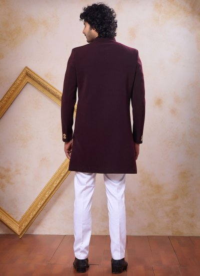 
                            Imported Wine Zardosi Work Indo Western