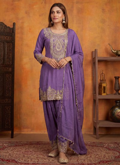 Innovative Lavender Tissue Salwar Kameez