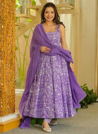 Integral Lavender Party Readymade Salwar Kameez