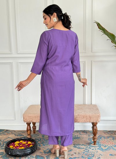 
                            Intriguing Viscose Embroidered Lavender Salwar Kameez