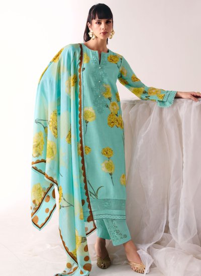 
                            Invaluable Cotton Lawn Sea Green Digital Print Salwar Kameez