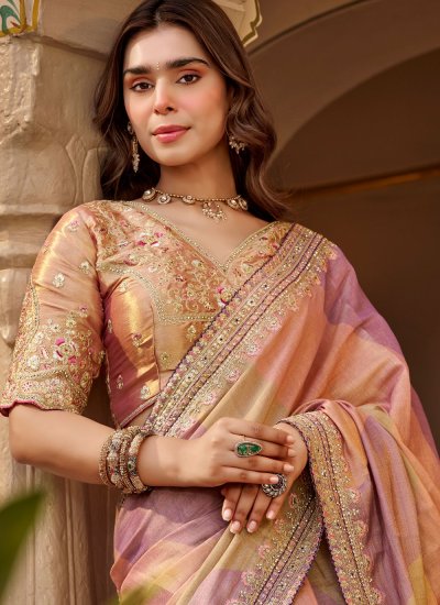 
                            Invaluable Multi Colour Border Fancy Fabric Trendy Saree