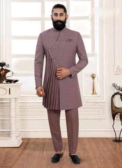 Jacquard Mauve  Fancy Indo Western