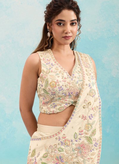 
                            Jazzy Imported Cream Cutdana Readymade Salwar Kameez