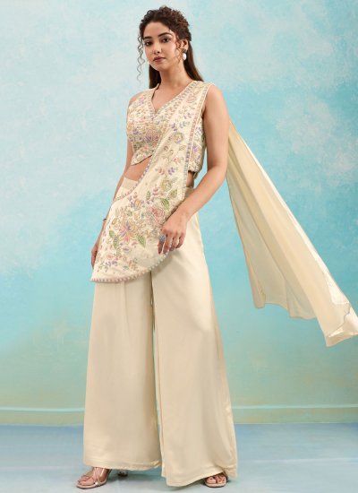 Jazzy Imported Cream Cutdana Readymade Salwar Kameez