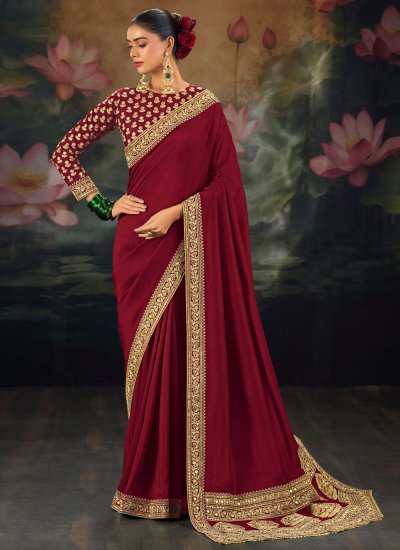 Latest Embroidered Reception Classic Saree