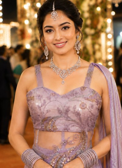 
                            Lavender Color Classic Saree
