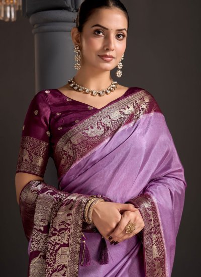 
                            Lavender Color Classic Saree