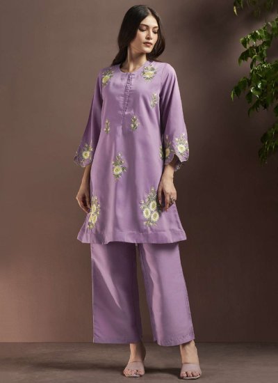 Lavender Color Party Wear Kurti