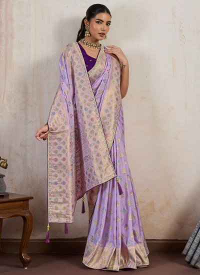 
                            Lavender Festival Chiffon Trendy Saree