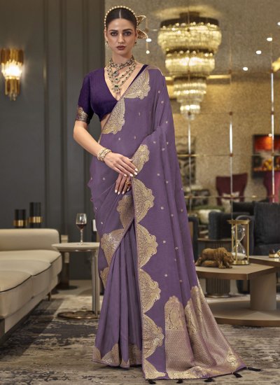 Lavender Silk Party Classic Saree