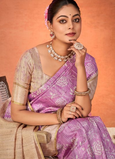 
                            Lavender Silk Party Classic Saree