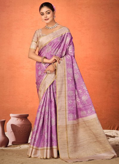 Lavender Silk Party Classic Saree